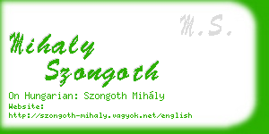 mihaly szongoth business card